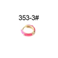 Orecchino a cerchio rosa neon in smalto dorato con pietre brillanti - Pezzo Singolo / Rosa (3#)