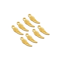 Golden wing charms in stainless steel for DIY jewelry making and necklace crafts - 19*6 Wing Pendant / Gold