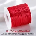 Burgundy 1.5mm braided nylon cord for DIY jewelry and Chinese knot making on 70m spool - Burgundy