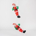 Hanging Santa Claus climbing rope decoration with two dolls for Christmas window display - Two Person Rope