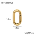 Makroaufnahme des goldenen ovalen Federrings mit Maßen 1,9 cm und 1,1 cm - Gold Ovaler Federverschluss