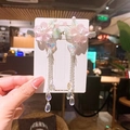 Pink flower and butterfly tassel hair clips for girls' traditional Hanfu style clothing - 448-39 Zhuangzi Dream Butterfly Pink Pair Clips