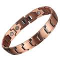 Herren Kupferfarbenes Magnettherapie-Armband mit Vergoldung und Heilsteinen - Kupfer