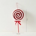 Red and white glitter candy cane Christmas ornament with bow for festive tree decoration - 27cm Red Lollipop