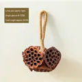 Suspension murale de gousses de lotus séchées avec corde de jute pour décoration scandinave - Breloque de Cosse de Lotus (C32-Breloque de Cosse de Lotus)