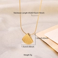 Golden titanium steel shell pendant necklace with snake chain and vintage French style - Shell