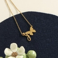 Elegant gold butterfly alphabet pendant necklace with dainty link chain for women - Gold I