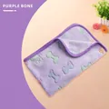 Soft purple coral fleece pet blanket with blue bone and paw patterns for dogs - Purple Bone