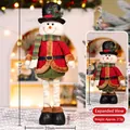 Telescopic Christmas snowman plush doll with extendable legs from 40cm to 53cm high - 53CM Telescoping Snowman