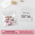 Cartoon rabbit transparent ziplock bag for snacks and jewelry, size 10x12cm, 0.2mm thick - Pink Rabbit