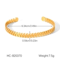 Detalle de pulsera de hoja de trigo oro 18k con 6,34 cm de diámetro y 0,59 cm de ancho - Estilo de Espiga de Trigo/Hoja (HC-B20370)