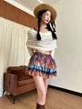 Chic white knit off-the-shoulder long sleeve shawl scarf for autumn and winter outfits - Hollow Long Shawl / Beige