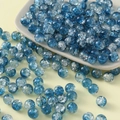 Dettaglio di perline in vetro blu craquelé da 10 mm per gioielli fai da te e artigianato - 10mm / Grigio Blu