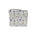 Couverture d'emmaillotage en mousseline blanche avec motifs de plantes et petits pois - Pot de Fleurs Coloré