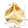 Golden petal shaped metal pendant with detailed dimensions 26mm height and 25mm width - Large Petal / Gold