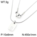 18K vergulde roestvrijstalen ketting met rechthoekige letter S hanger en slangenketting - Zilveren Letter S (KN293419-Z)