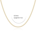Nahaufnahme der goldenen Tenniskette mit 3mm CZ-Steinen und 33+7cm Längenangaben - Gold Halskette