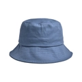 Detail shot of the durable blue cotton twill fabric texture on a minimalist bucket hat - Adult Head Circumference: 56-60CM / Blue