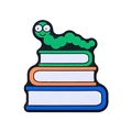 Cartoon caterpillar and colorful books silicone charms for DIY kids accessories - Bookworm Caterpillar