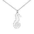 Collana con ciondolo a forma di cavalluccio marino vuoto argento minimalista per uomo e donna - Collana Cavalluccio Marino Acciaio