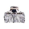 Grey camouflage sun hat with solar fan and neck flap for outdoor fishing and hiking - Camouflage Beige (With Fan)