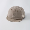 Toddler cotton soft brim baseball cap with ab embroidery in taupe corduroy fabric - 44-50cm (10 Months - 2 Years) / Khaki