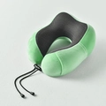 Cuscino da viaggio a forma di U verde lime con rete traspirante e coulisse regolabile - Verde fresco super morbido