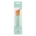 3-piece artist brush set with mint green handles and orange nylon bristles in sizes 6, 8, 10 - Mint Flat HB812LV / Mint Green