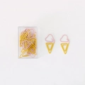 Trombones en forme de glace roses et jaunes avec une boîte de rangement transparente - Crème Glacée (10 Pièces/Paquet)