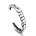 Bracciale rigido ritorto stile scaglie di drago vintage da uomo in argento ossidato - Stile Corda Attorcigliata (KB156378)