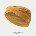 Diadema de algodón elástico con nudo trenzado en color amarillo jengibre - Amarillo Jengibre