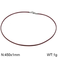 Minimalist 45cm red wax cord necklace with 1mm diameter and silver lobster clasp - Red Thin Rope with Silver Clasp (KN201940-Z) / 1mm