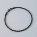 Bracelet chaîne en acier titane gris foncé avec fermoir mousqueton en forme de cercle - Bracelet 20cm / 3mm / Noir