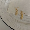 Minimalist French vintage geometric earrings with gold-plated Cuban chain design - Gold Cuban Chain Dangle (E054)