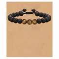 Matte black onyx and tiger eye beaded bracelet on To My Man message gift card - To My Man