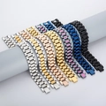 Braccialetti con cinturino in acciaio al titanio multicolore su supporti cilindrici - Maglia a 3 sfere (15mm22cm) / Color Acciaio