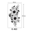 Waterproof sunflower and honey bee tattoo sticker design in black and white finish - K-463-Sunflower