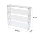 Three-tier transparent acrylic display stand for cosmetics with dimensions 31x32.5x8cm - 3-Tier Large with Lid