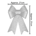 Silver sequin Christmas bow decoration for holiday parties measuring 21cm by 31cm - Silver (21*31cm)