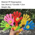 Mains applaudissantes colorées de 24 cm en plastique PP vert, rose, rouge, jaune et bleu - Avec Smiley (Épaissi) / 24cm