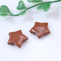 Red brown goldstone star charms with polished glittering surface and 5-pointed star shape - Gold Sandstone