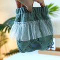 Light green dog physiological pants with anchor print and elegant white lace trim - L / Anchor Green
