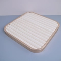 Beige jewelry display tray with champagne gold metal frame for rings and necklaces - 29.5x29.5cm Strip Ring Tray-Beige