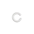 Polished silver alloy C-shaped ear cuff in minimalist punk style for non-pierced ears - Silver C-Shape Ear Cuff (Z-385) / 0.9cm