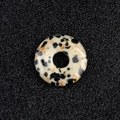 Polished spotted jasper donut pendant with unique beige, black, and orange stone patterns - 18mm Dalmatian Jasper (Single)