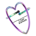 Detalle del anillo abierto en forma de corazón con acabado arcoíris y medida de 1,7 cm - Arcoíris