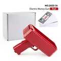 Electric red money gun toy with play bills and white box packaging set for parties - Red / Red Money Gun + 100 Notes