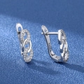 S925 sterling zilveren oorringen met drievoudige kettingontwerp en zirkonia stenen - Witgoud