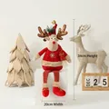 Plush Christmas reindeer doll with red fabric and gold antlers, height 34cm and width 20cm - Sitting Long Leg Reindeer
