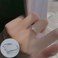 Elegant 925 sterling silver wave ring featuring a white pearl inlay and open band design - Wavy Pearl Opening Style(JZ0705)